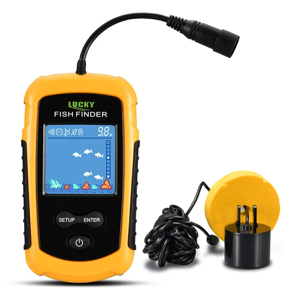 Fish Finder Transducer - Lucky LCD-kleurenscherm Draagbare bedrade fishfinder 100M