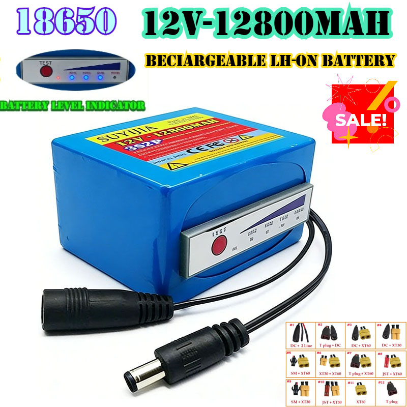 Fish Finder Portable - 18650 Lithiumbatterij 3s2p 12v 12800mAh 11.1V/12.6V