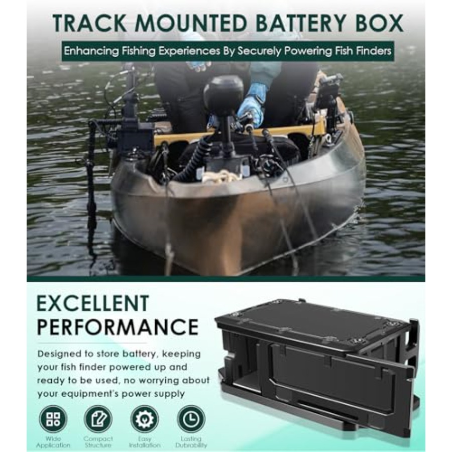 Op rails gemonteerde accubak v - Fish Finder Mount recensie en prijs
