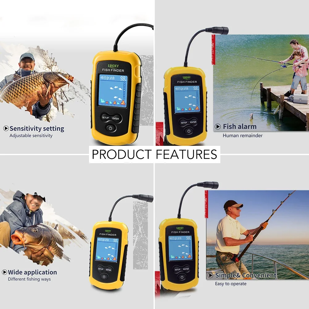 Lucky LCD-kleurenscherm Draagb - Fish Finder Transducer recensie en prijs
