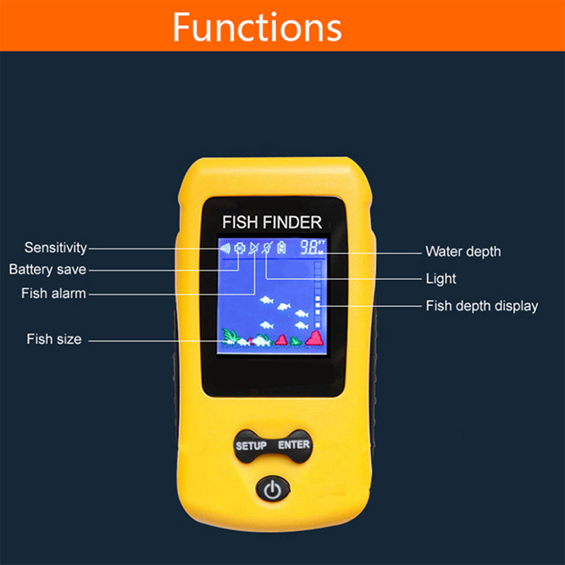 Gloednieuwe kleurrijke draadlo - Fish Finder Transducer recensie en prijs
